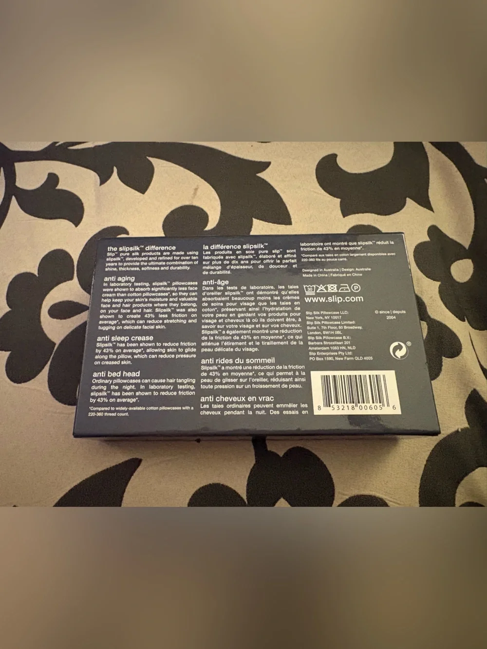 slip charcoal Pure Silk Pillowcase new in box